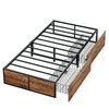 GAZHOME Twin Bed Frame with 2 XL Storage Drawers, Metal