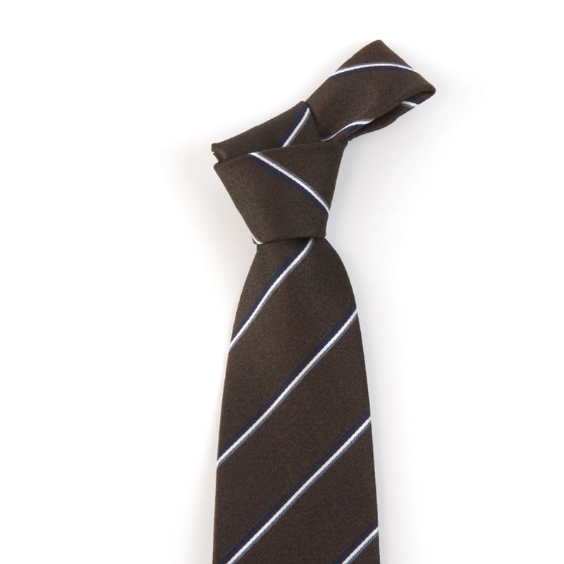 The Shirt Studio Brown Modern Stripe Manual Tie