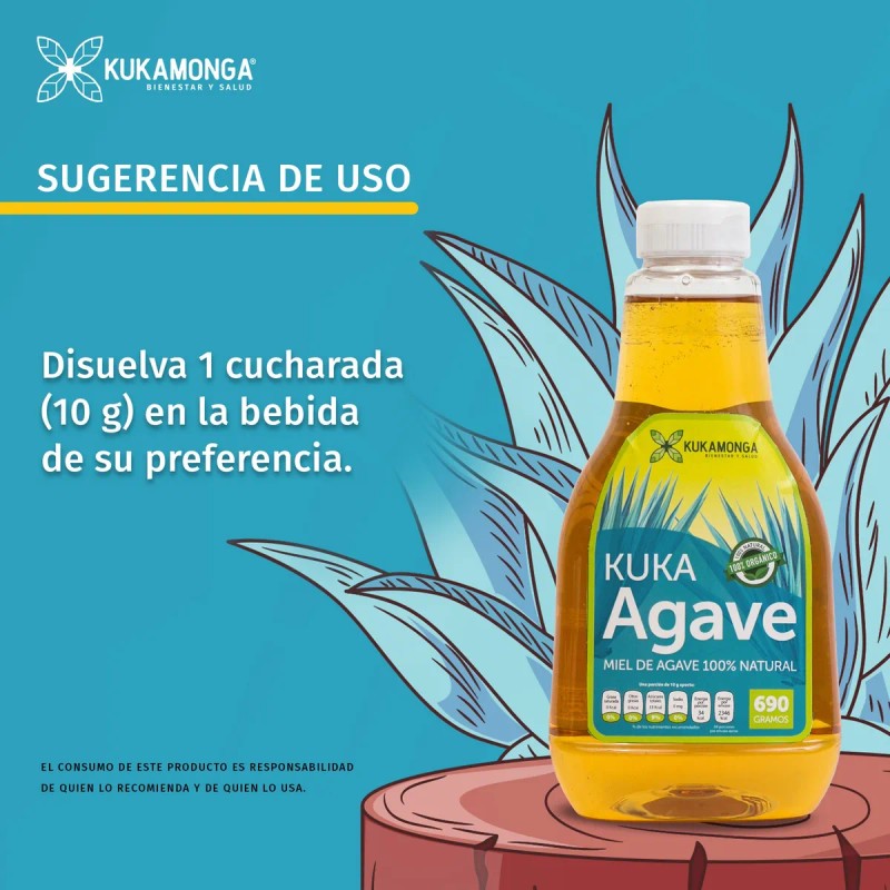 Endulzante Natural, Miel 100% De Agave - 690 Gramos