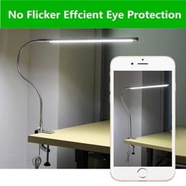 lishumei USB LED Desk Lamp, Adjustable Clip On Nail Lamp Light Eye Care Gooseneck 360° Swivel with Switch LED Clamp Light for Manicure Reading Tattoo