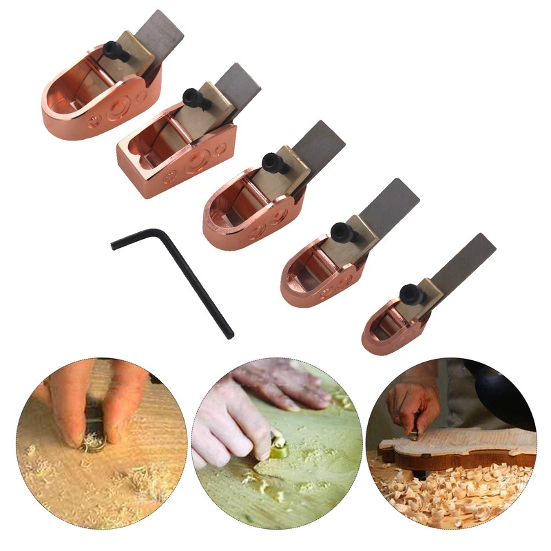 5pcs Woodworking Plane Cutter Set Violin Thumb Planers Curved Sole