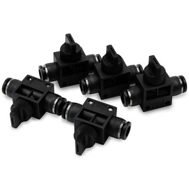 Bwintech 5 Pcs 12mm Tubing OD Air Flow Control Ball Valve Push to Connect Straight Pneumatic Union Fitting