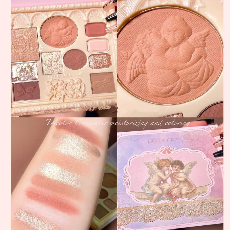 Ezyuanchly Embossed Eyeshadow 10 Colours Eyeshadow Palette Makeup Blush Highlighter