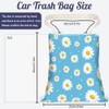 DELORIGIN Car Garbage Bag with Daisy Floral Print, Hanging Bin