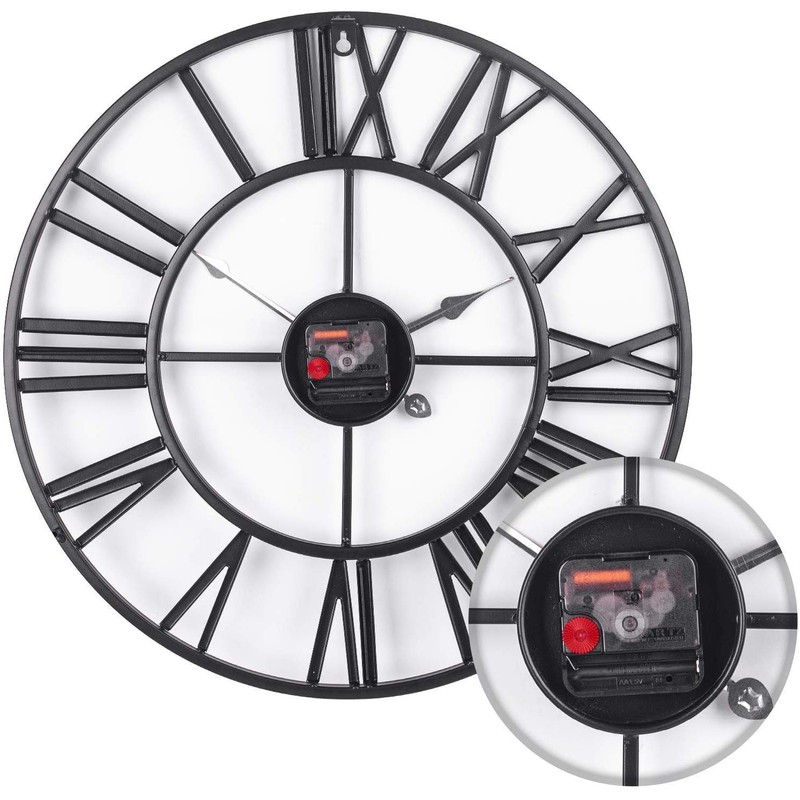 Evursua 24 inch Thicken & Heavy Large Metal Wall Clocks