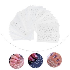 Ipetboom Nail Stickers Christmas Snowflake Decals 30 Pack Manicure Sticker Sheets for Women Fake Nails Art