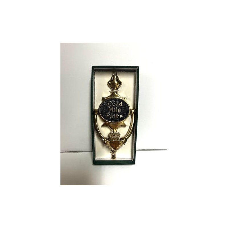 Exclusively Irish Cead Mile Failte Oval -Claddagh Door Knocker -