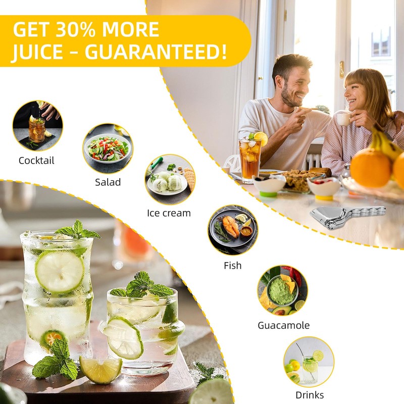 Elyssnova Lemon Squeezer Stainless Steel, Heavy - duty Lime Squeezer,