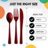 Party Solids Burgundy Plastic Silverware Heavy Duty 150 Pieces Burgundy