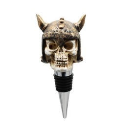 Wine Bottle Stopper Horns Helmet Viking Skull Decorative Beverage Wine Cork for Man Housewarming Gift,Christmas,Thanksgiving,Bronze