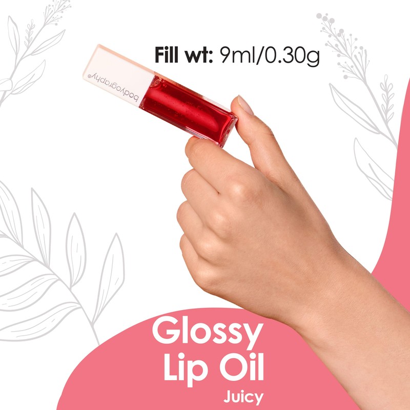 Bodyography Glossy Lip Oil - Hydrating Lip Glow Oil -