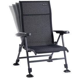 X Strike Folding Camping Chair Support 350 LBS, Outdoor Fishing Chair for Adults Breathable Mesh with Adjustable High Back Support and Leg, Aluminum Frame for Fishing, Camp, Lawn, Patio.