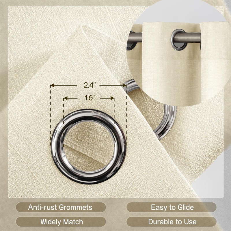 Melodieux 2 Panel Voile Sheer Curtains - Semi Sheer Privacy