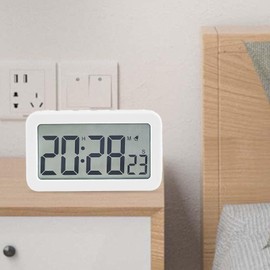 Folpus Digital Clock/Desk Clock/Snooze/12/24H Timer/Mini Clock/Count-Up & Down Timer for Kids Beside Desk Clock, White