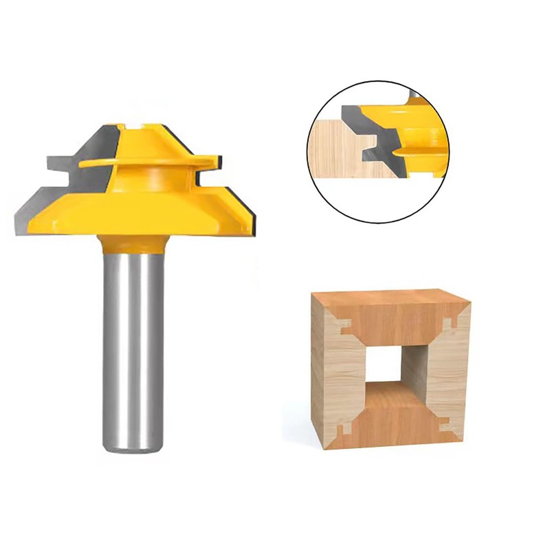 45 Degree Lock Miter Router Bit 3-Piece Set, for 31/64",