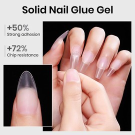 MIZHSE Solid Nail Glue, 18g Solid Nail Glue Gel for Nails and Mini U V Light LED Lamp for Nail Cured Solid Gel Nail Glue for Acrylic Nails, Nail Tips Long Lasting Rhinestone Glue for Nail Salon