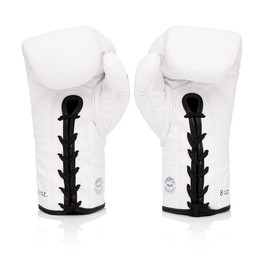 Fairtex Glory Kickboxing Gloves - Limited Edition (White BGLG1 - Laceup, 16 oz)