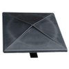 4" Square Light Pole Top Cap- Black Plastic