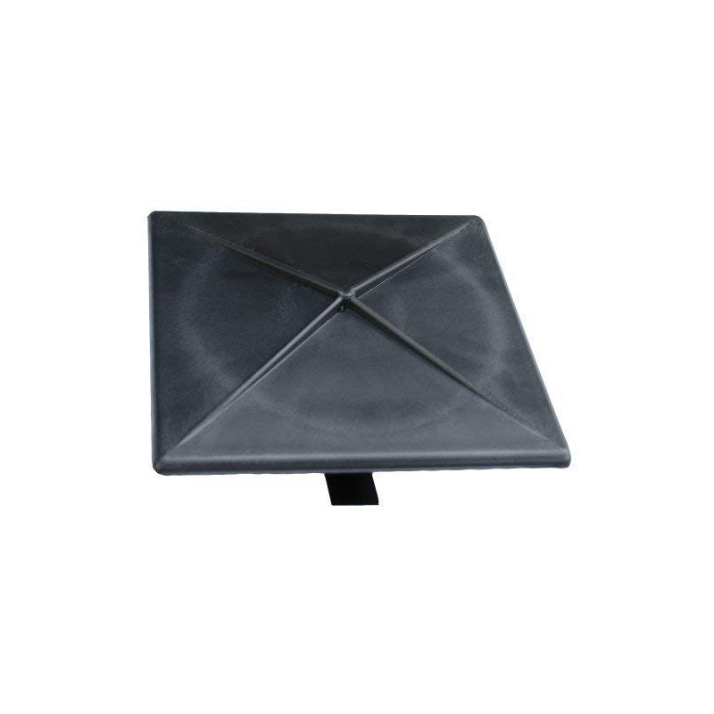 4" Square Light Pole Top Cap- Black Plastic