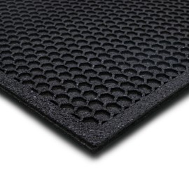 Mohawk Home Matrix Honeycomb Stairtread Utility Geometric Black 0' 9" X 2' 11" Door Mat Perfect for Entryway, Porch, Laundry Room