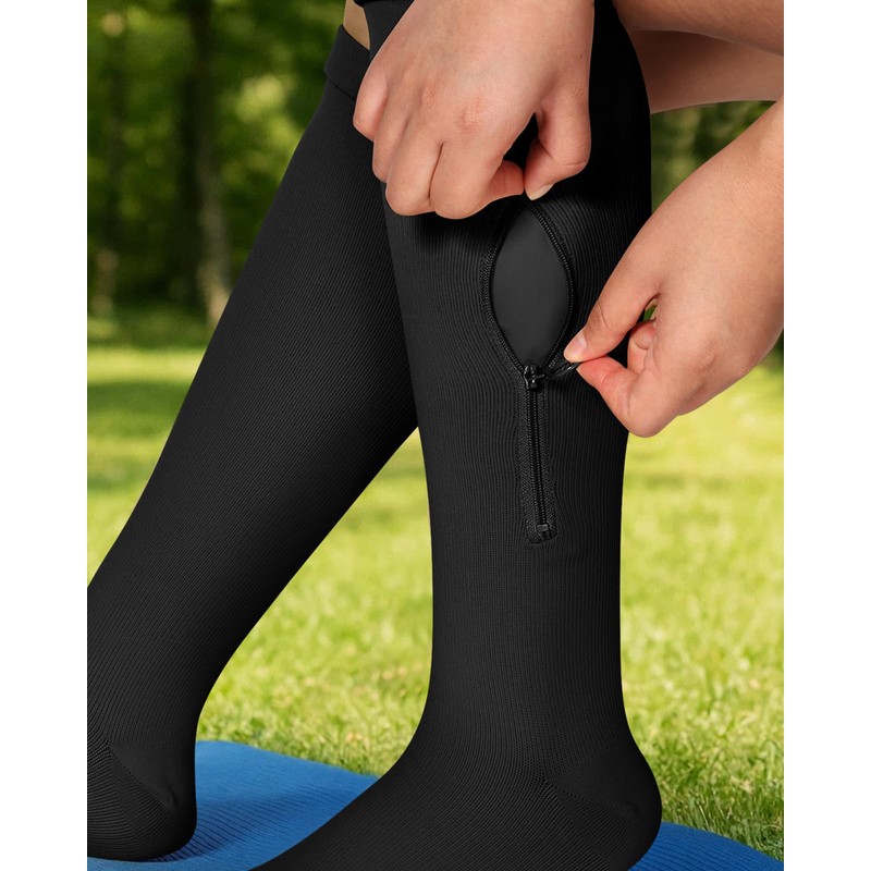 Lalapapa Zipper Compression Socks for Women Men - Compression Socks