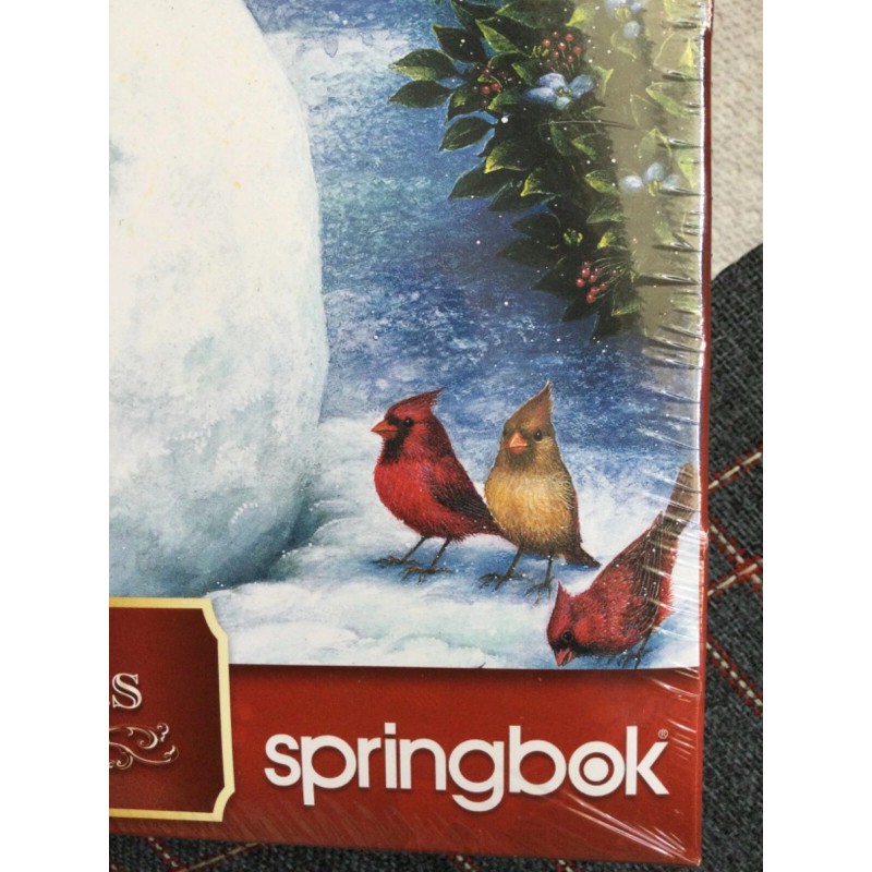 SPRINGBOK FEATHERED FRIENDS 1000 PC PUZZLE SNOWMAN IN HAT SCARF