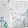 TWLSNCD No Hook Shower Curtain with Snap in Liner, Beach