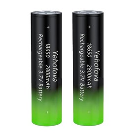 Yehofova Battery 3.7 Volt 18650 Rechargeable Genuine18650 3600mah Flat Top Battery for Flashlight, Headlamp