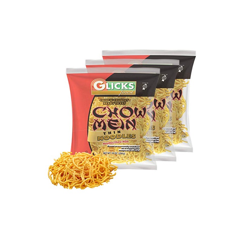 Glicks Thin Chow Mein Noodles, 10oz (3 Pack), Thin and