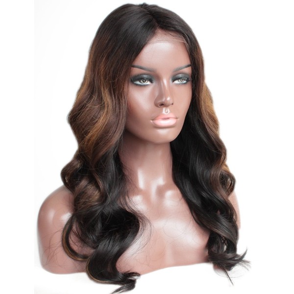 ZanaWigs Glueless Human Hair Lace Wigs Brazilian Wavy Hair Ombre for Black Women with Baby Hair Full Head
