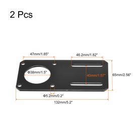 sourcing map Motor Bracket Motor Mounting Holder 132x65mm Black for NEMA 23 Stepper Motor 2pcs