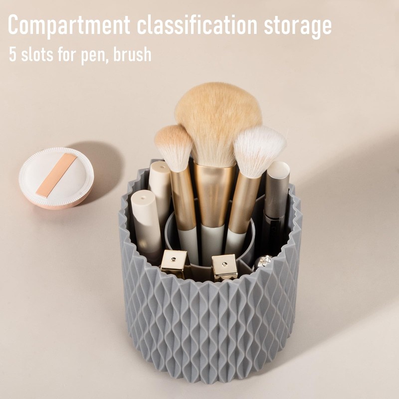 Anyoifax Makeup Brush Holder Organizer 362°Rotating Make Up Brushes Container