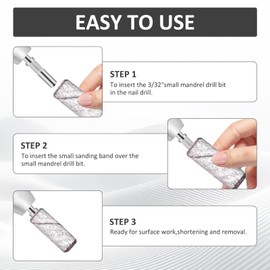 200 PCS Sanding Bands,180 Grit Fine Sanding Band for Nail Drill for Acrylic Nails,180 Grit Sanding Bands Compatible with 3/32-Inch Files,Fine Grit Sanding Band Ideal for Polishing&Shaping