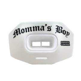 DAMAGE CONTROL Youth Football Mouth Guard – Breathable No Boil Mouthpiece, Protects Lips & Teeth, Works with Braces, Includes Helmet Strap – Sports Gear & Accessories (Momma's Boy)