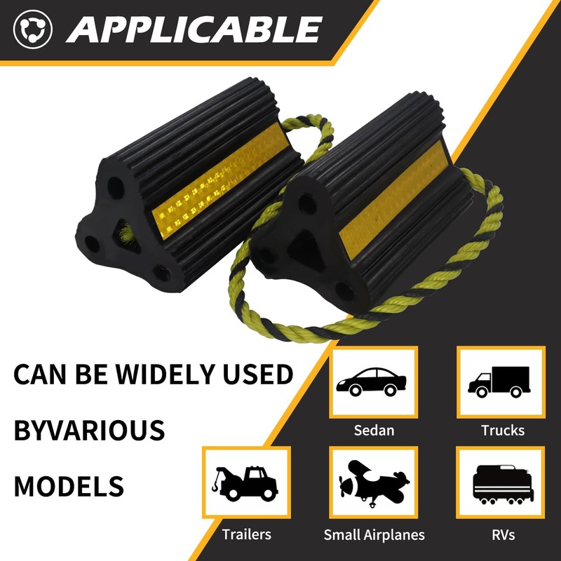 Wheel Chocks for RV Trailer Camper Truck Car, [2pair/4pack with