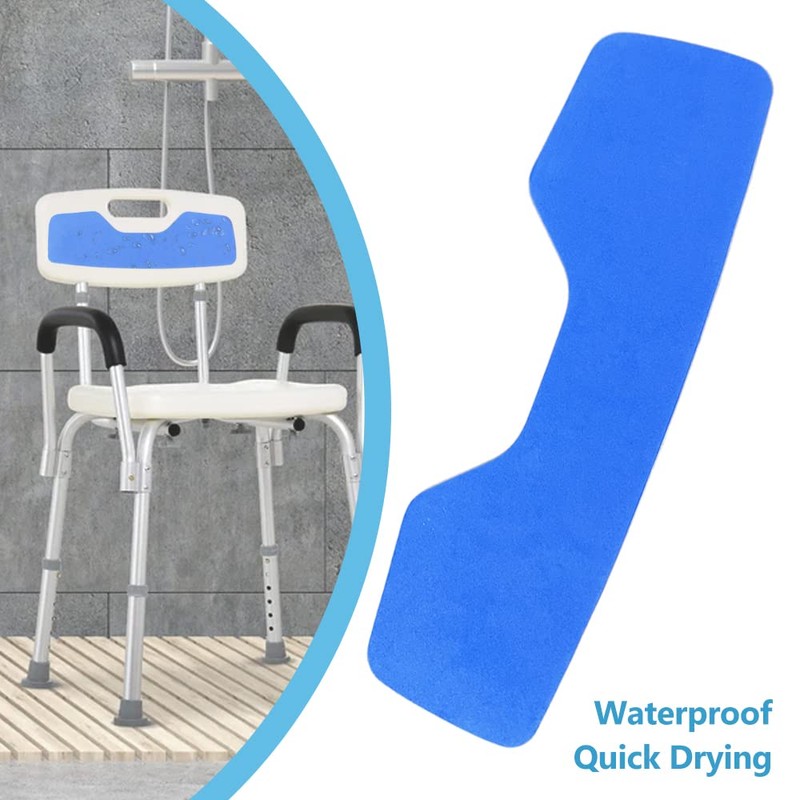 MESINURS Shower Chair Back Mat, Blue, EVA Foam, Bath Safety