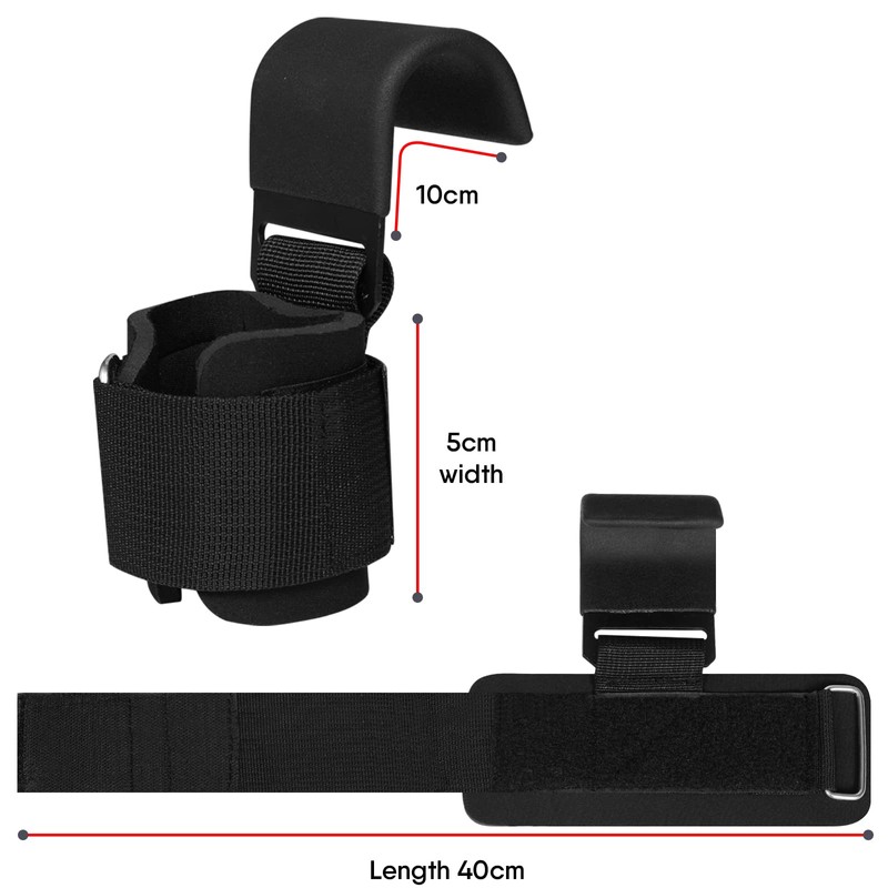 Weight Lifting Hooks, Non-Slip Rubber Coated Grips, 7mm Neoprene Wrist