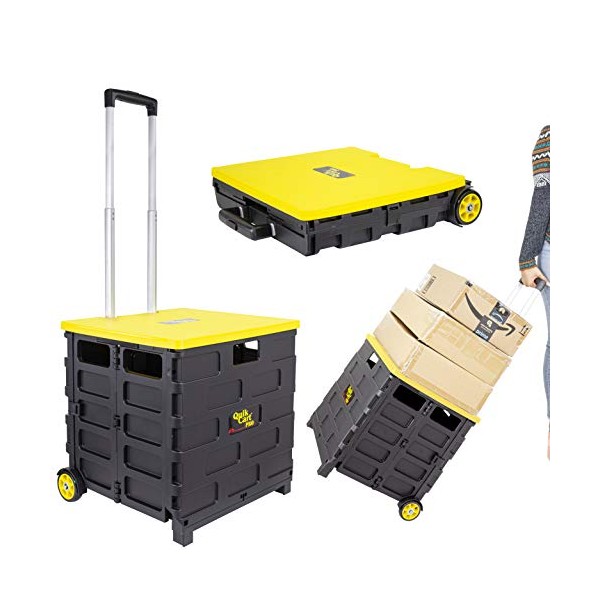 dbest products Quik Cart Pro Wheeled Rolling Crate Teacher Utility