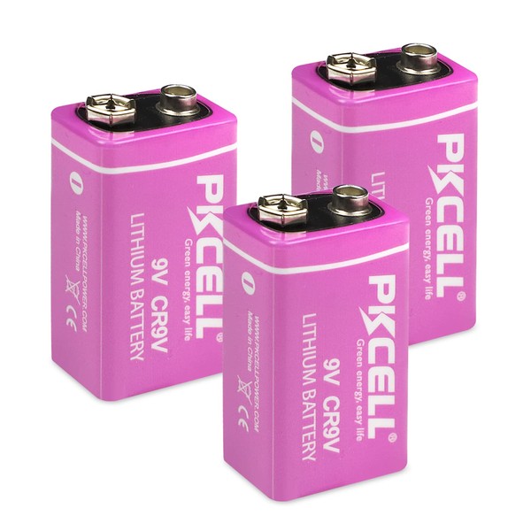 PKCELL CR9V 9 Volt Batteries- 9V Battery 3 Pack for Smoke Detectors Ultralife U9VL U9VL-BP U9VL-J U9VL-X U9VLFP