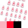 Short Almond Press on Nails Valentine Heart False Nails with