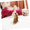 Kisangel Lifelike Kitten Statue Creative Cat Model Ornament for Cognitive
