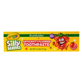 Brush Buddies Crayola Silly Scents Flavored Kids Toothpaste with Fluoride, Anticavity Toothpaste for Kids Ages 2+, Strawberry Flavored