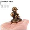 iplusmile 1Pc Mini Monkey Shape Copper Ornament Cute Desktop Decor