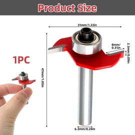 T Slot Router Bit 1/4" Shank, Slot Cutter Router Bit Set, Carbide Tip Slot Cutting Bit, Tungsten Carbide Blade for Router Bits and Joinery Grooving, Rebating