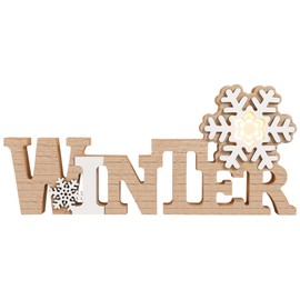 BESPORTBLE Christmas Lettering Wooden Winter Illuminated Snowflake Table Decoration Stand Object Night Light Decorative Figure Christmas Decoration Bedroom Night Lamp Children Party Gift