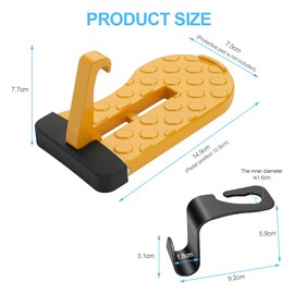 URAQT Folding Car Door Pedal, Door Step Running Boards with U Hook Locking, Foot Pegs Vehicle with Safety Hammer and 4 Plastic Hooks, Car Door Step for Car Roof for SUV/RV (Orange)