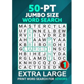 50-PT Jumbo Size Word Search: Extra Large Print Word Search for Seniors Vol 1