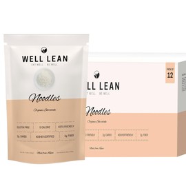 Well Lean Organic Konjac Shirataki Noodles, 12-Pack, Gluten-Free, Keto-Friendly, Low Carb, Low Calorie, 100% Plant-Based, 5 Cal, 2g Carbs