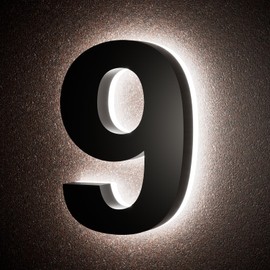 LLtronation 6 Inch Backlit House Numbers for Outside, Stainless Steel, LED Illuminated Home Address Number, Modern Lighted Address Signs for Houses, Restaurant, Waterproof