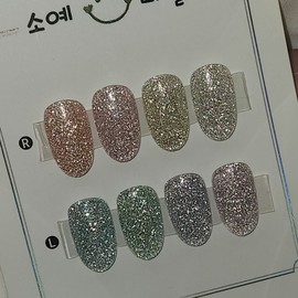 ✨️Reflective glitter✨️ One color handmade nail tip - Almond egg / ✨️반사글리터✨️ 원컬러 수제네일팁 - 아몬드에그